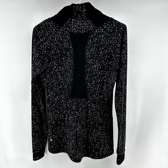 Lululemon Go The Distance 1/2 Zip Thumbhole Butterfly Texture Mink Berry Black 6 - Picture 5 of 5